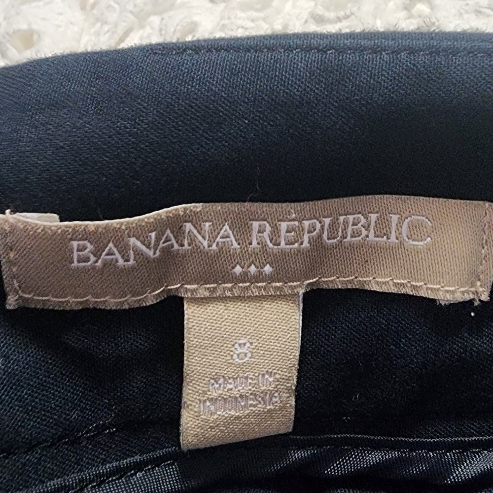 BANANA REPUBLIC Size 8 Navy Twill Pencil Skirt w/Pockets Career School Uniform - Picture 5 of 7